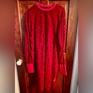 NicoPanda long red sheer heart dress tunic shirt M